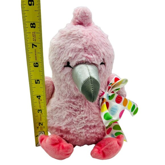 Animal Adventure Pink Flamingo Plush 9 inch Silver Beak 2019 Easter Egg Ribbon - Picture 9 of 9